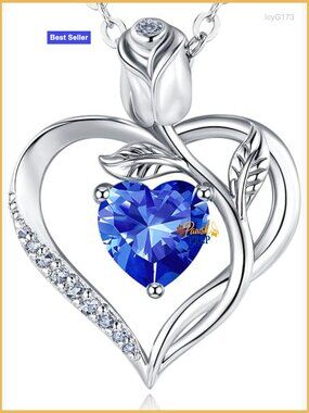 1.2CT Heart Pendant Necklace S925 Sterling Silver 18K Gold Plated Gift